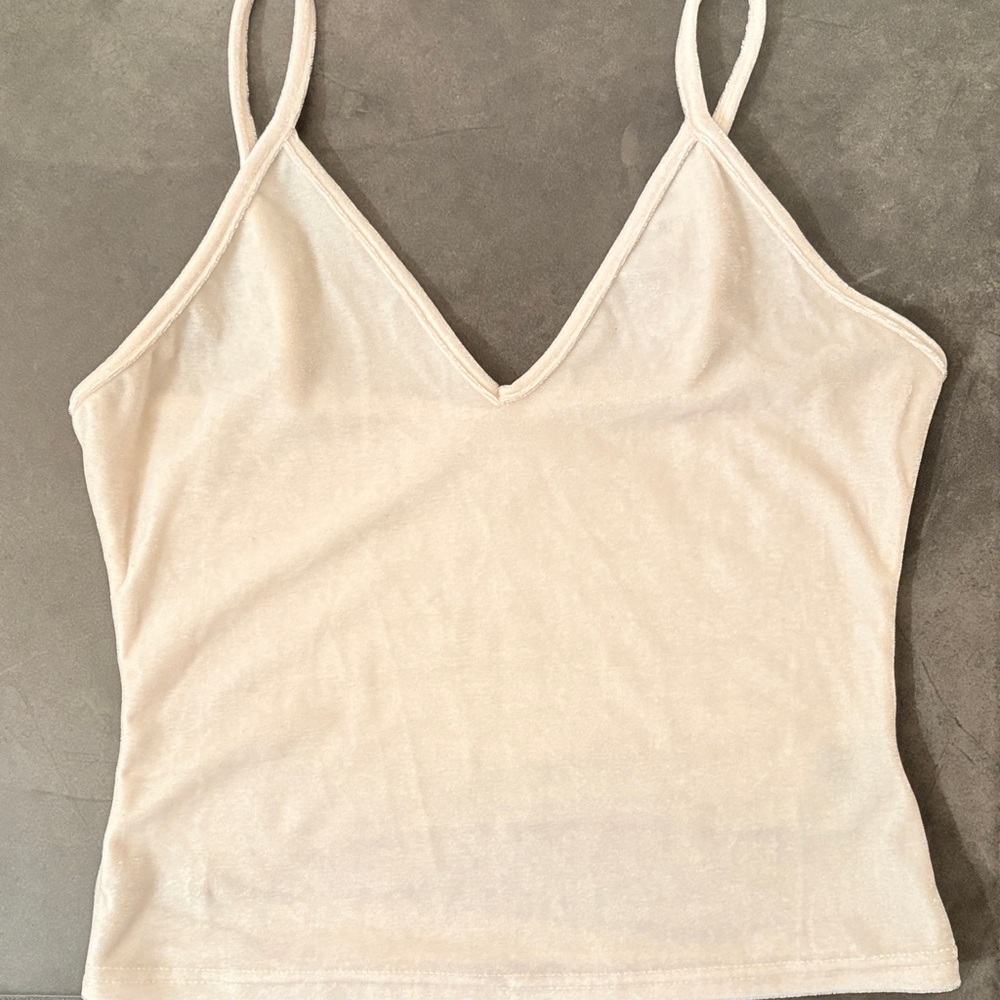 Elegant Cream Spaghetti Strap Top